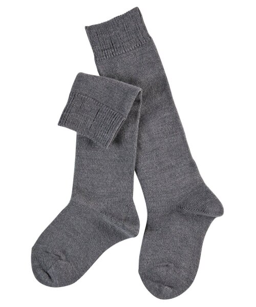 FALKE Unisex Kinder Kniestrümpfe Comfort Wool, Wolle, 1 Paar, Grau (Dark Grey 3070), 35-38