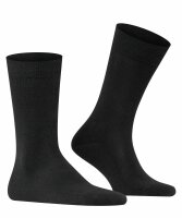 FALKE Herren Socken Family, Nachhaltige Baumwolle, 1 Paar, Schwarz (Black 3000), 43-46