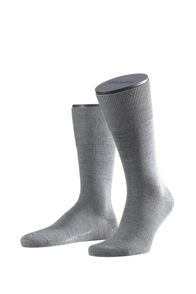 FALKE Herren Socken Airport, Wolle Baumwolle, 1 Paar, Grau (Dark Grey 3070), 41-42