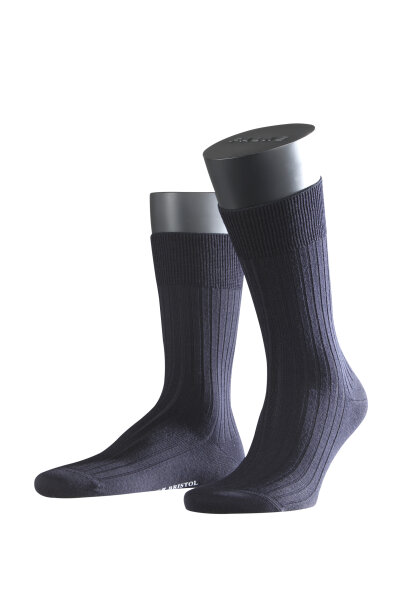 FALKE Herren Socken Bristol Pure, Wolle, 1 Paar, Blau (Dark Navy 6370), 43-44