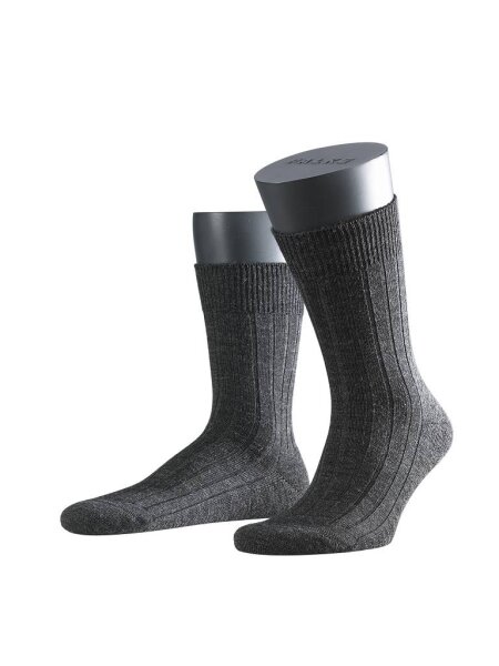 FALKE Herren Socken Teppich Im Schuh, Wolle, 1 Paar, Grau (Anthracite Melange 3080), 43-44