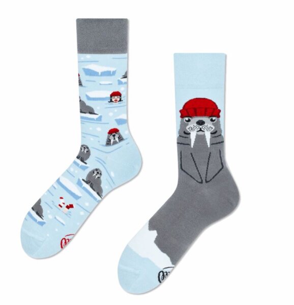 Many Mornings Unisex The Walrus Mismatched Socken, Multicolor, 39-42