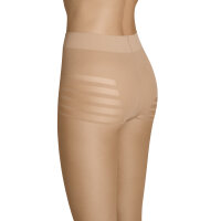ITEM m6 - INVISIBLE Stripes Panty TIGHTS Damen | Unsichtbare Strumpfhose mit Streifenmuster im 15 DEN Look (M Kurz, Suntan / Almond)