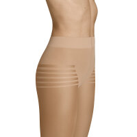ITEM m6 - INVISIBLE Stripes Panty TIGHTS Damen | Unsichtbare Strumpfhose mit Streifenmuster im 15 DEN Look (M Kurz, Suntan / Almond)