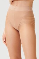 ITEM m6 - INVISIBLE Stripes Panty TIGHTS Damen | Unsichtbare Strumpfhose mit Streifenmuster im 15 DEN Look (M Kurz, Suntan / Almond)