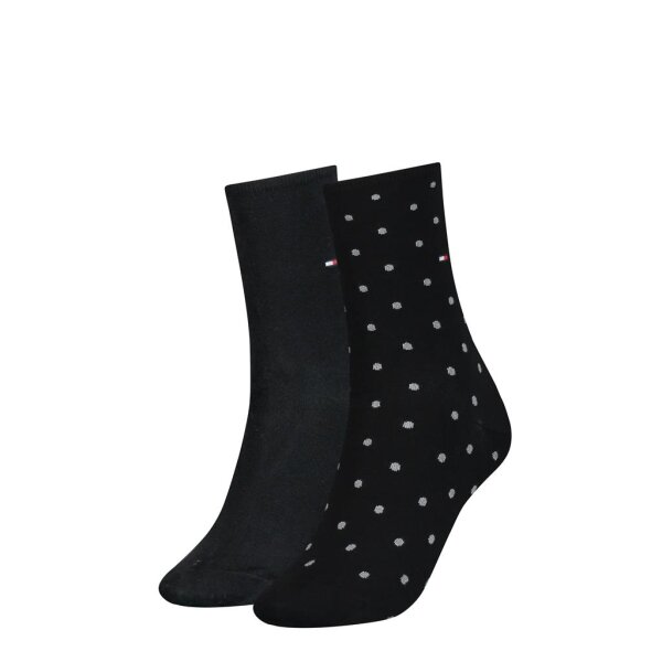 Damensocke DOT im 2er Pack 1x Dots 1x uni  Baumwolle