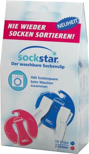 Basicline 10er Pack Sockenclips Family 2 Farben Sockensortierhilfe