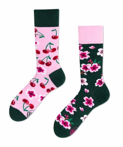 Unisex Motivsocken für Sie und Ihn in Baumwolle Cherry Blossom