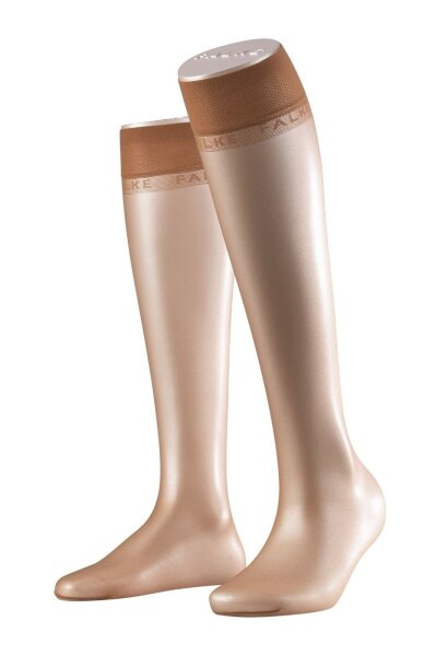 FALKE Damen Kniestrümpfe Shelina, Fein 12 DEN, 1 Paar, Beige (Sun 4299), 35-38
