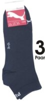 PUMA Unisex Plain 3P Quarter Socke, Blau (Navy), 35-38,...