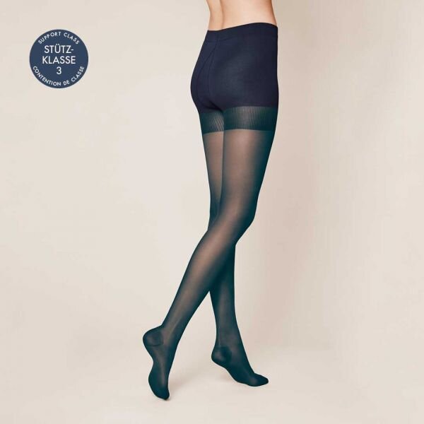 Fly Care Damen  Stützstrumpfhose mit starker Stützkraft ideal für Reisen und gegen müde Beine 40 Den Semi blickdicht marine_48-50