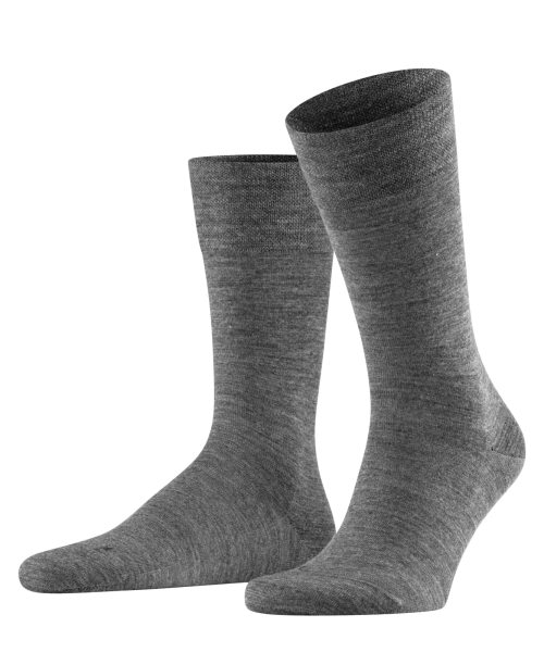 FALKE Herren Socken Sensitive Berlin, Wolle Baumwolle, 1 Paar, Grau (Dark Grey 3070), 39-42