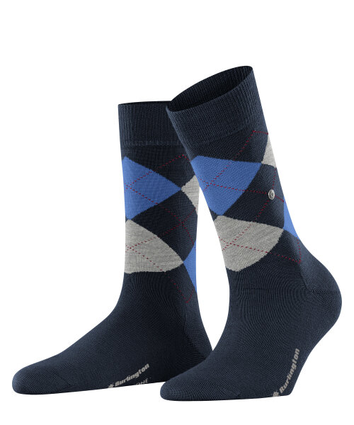 MARYLEBONE  Damensocken im klassische ARGYLE Design von Burlington aus wärmender  Schurwolle marine_36-41