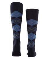 Preston Herren Kniestrumpf im klassische ARGYLE Design von Burlington aus warmen weichen Softacryl darknavy_40-46