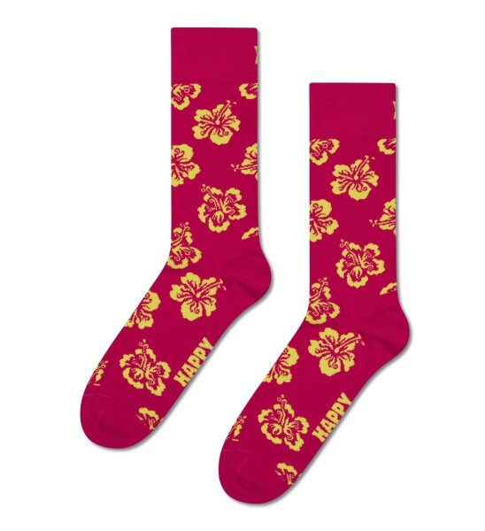 Happy Socks Hibiscus Sock für Sie und Ihn Baumwolle
