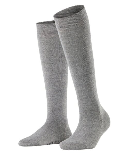 FALKE Damen Kniestrümpfe Softmerino, Wolle, 1 Paar, Grau (Light Grey Melange 3830), 41-42