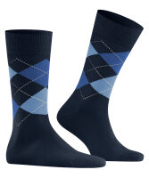 EDINGBURGH Herrensocken im klassische ARGYLE Design von Burlington aus Schurwolle marine_40-46