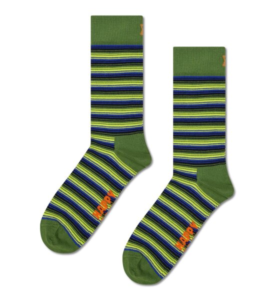 Happy Socks Mini STRIPE SOCKEN  für Sie und Ihn Baumwolle grün