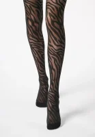 Oroblu Savage Feinstrumpfhose 30 Den mit Animalprint Zebra Black/Black_L/XL