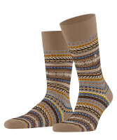 Burlington Fair Isle Herren Socken gemustert Schurwolle