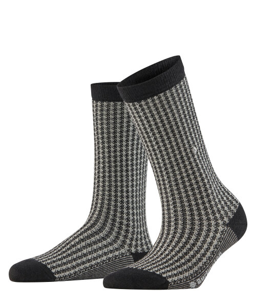 Burlington Pepita Damen Socken gemustert aus Schurwollqualität