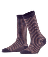 Burlington Pepita Damen Socken gemustert aus Schurwollqualität