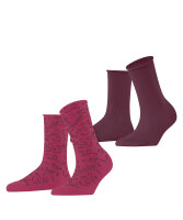 Esprit Flower Lines 2-Pack Damen Socken Baumwolle  mit Rollrand