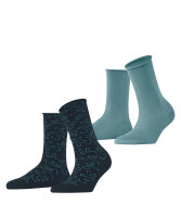 Esprit Flower Lines 2-Pack Damen Socken Baumwolle  mit Rollrand