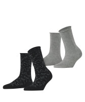 Esprit Flower Lines 2-Pack Damen Socken Baumwolle  mit Rollrand