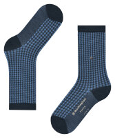 Burlington Pepita Damen Socken gemustert aus Schurwollqualität marine_36-41