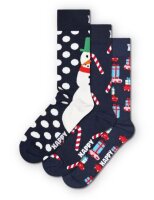 Happy Socks Weihnachstsocken Geschenkset 3 Paar Socken aus Baumwolle  in Motivbox