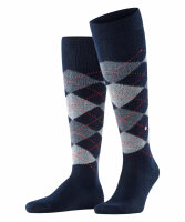 Burlington Herren Preston Kniestrümpfe Warm und Weich Schwarz Blau viele weitere Farben verstärkte Kniesocken Muster atmungsaktiv lang bunt hoch warm kariert ONE-SIZE-FITS-ALL als Geschenk 1 Paar