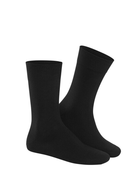 Hudson RELAX COTTON Herren Socken, Baumwollsocken Herren ohne Gummibund, Männersocken mit verstärkter Sohle (sportlich, viele Farben) Menge: 1 Paar, Schwarz (Black 0005), Gr. 41-42