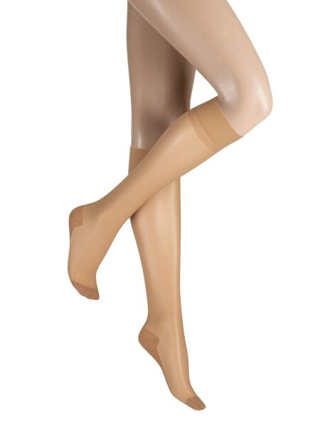 KUNERT Damen Cotton Sole 20 Kniestrümpfe, 20 DEN, Cashmere, 35/38