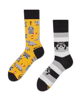 Many Mornings Racoon Bandit - Socken für Damen&Herren /35-38 / 39-42 / 43-46 35-38 Gelb