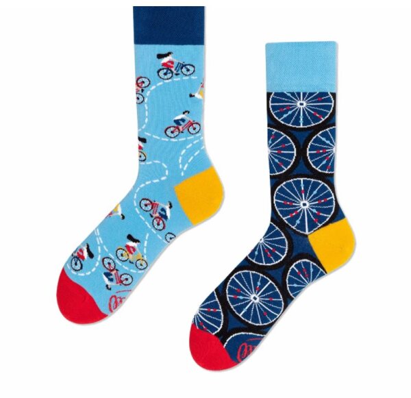 Many Mornings Unisex The Bicycles Mismatched Socken, Multi-Color, 35-38