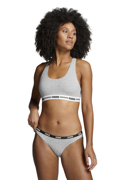 PUMA Womens Iconic Womens (2 Pack) Bikini Style Underwear, Grey/Grey, XS (2er Pack)