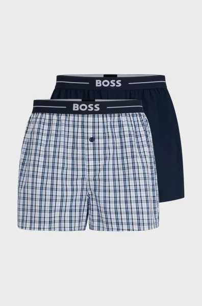 BOSS Herren NOS Boxer EW 2P Pyjama-Shorts aus Baumwoll-Popeline im Zweier-Pack
